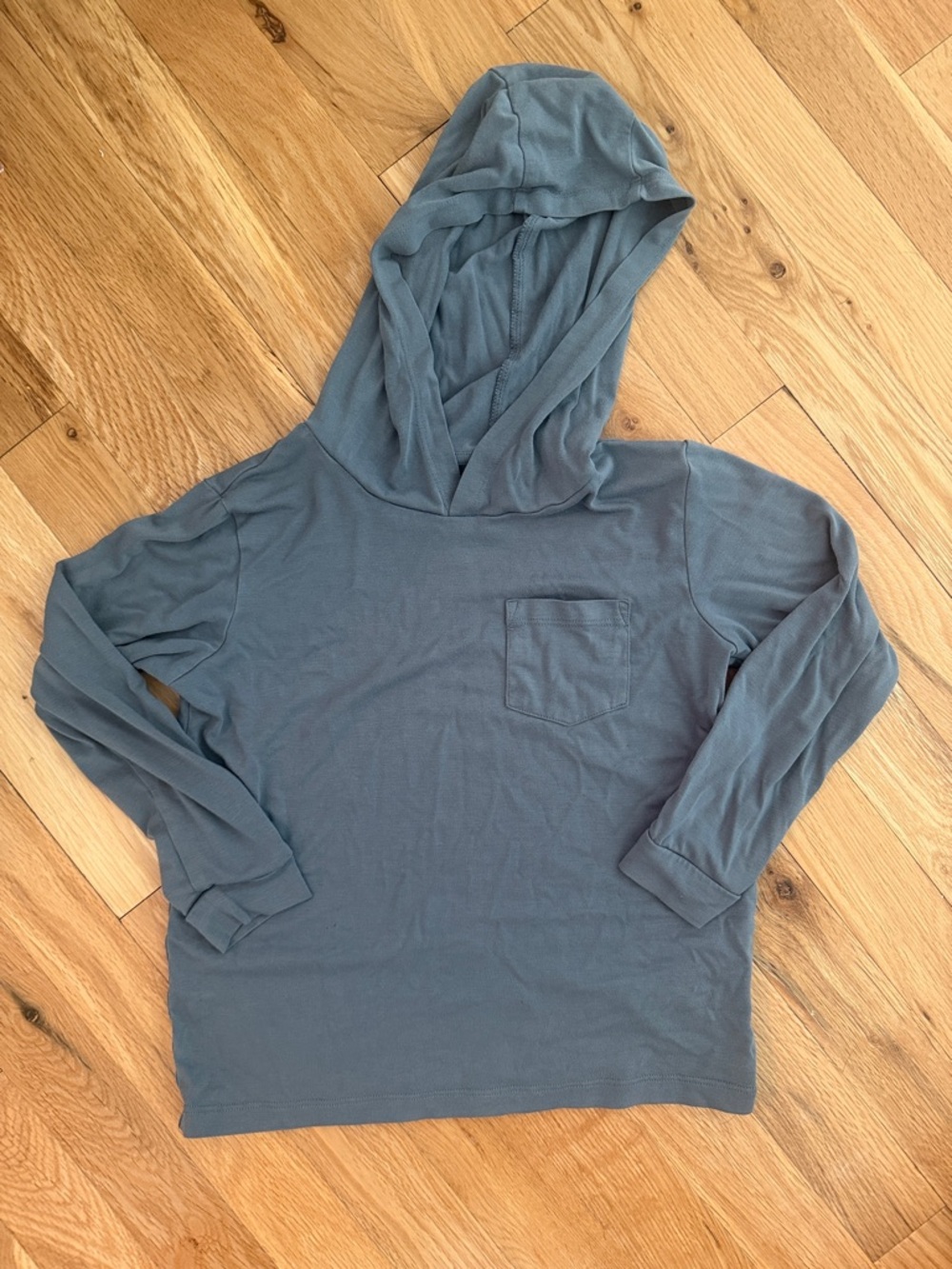 Boys Free Fly UPF 50 Bamboo Shade Hoodie Lightweight Blue Hooded Long Sleeve Tee